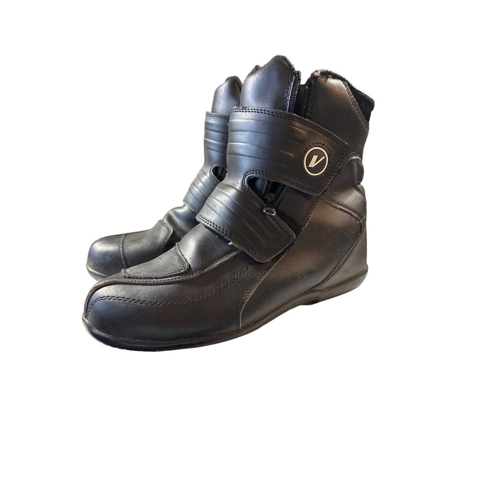 VEGA Street Motorcycle Riding‎ Boots Size 11 Men's Leather Hoop and Lock Close